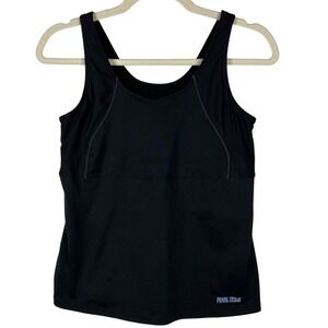 Pearl Izumi Cycling Tank Top Large Black Mesh Shelf Bra Rear Pocket Athletic